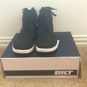 Men’s black  high top motorcycle boots size 9